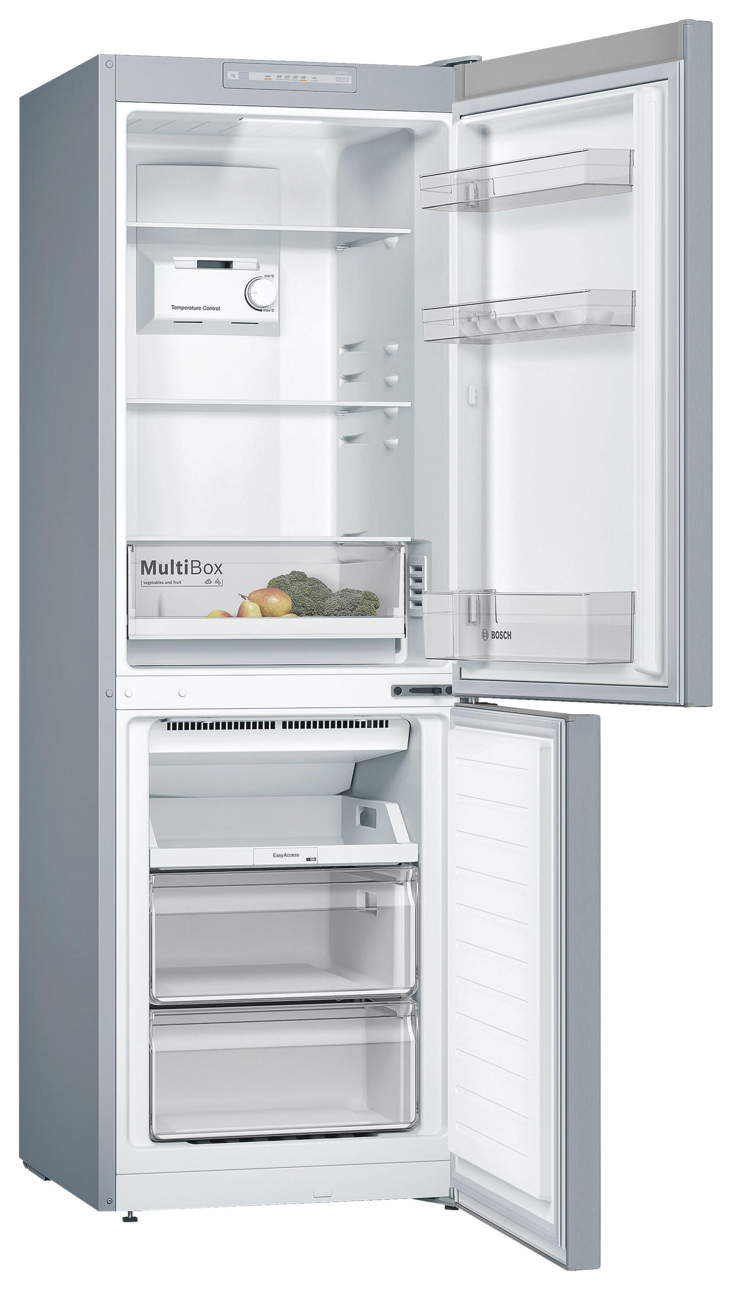 KÜHL-GEFRIER-KOMBINATION 60/176/66 cm KGN33NLEB  - Edelstahlfarben, Basics, Metall (60/176/66cm) - Bosch