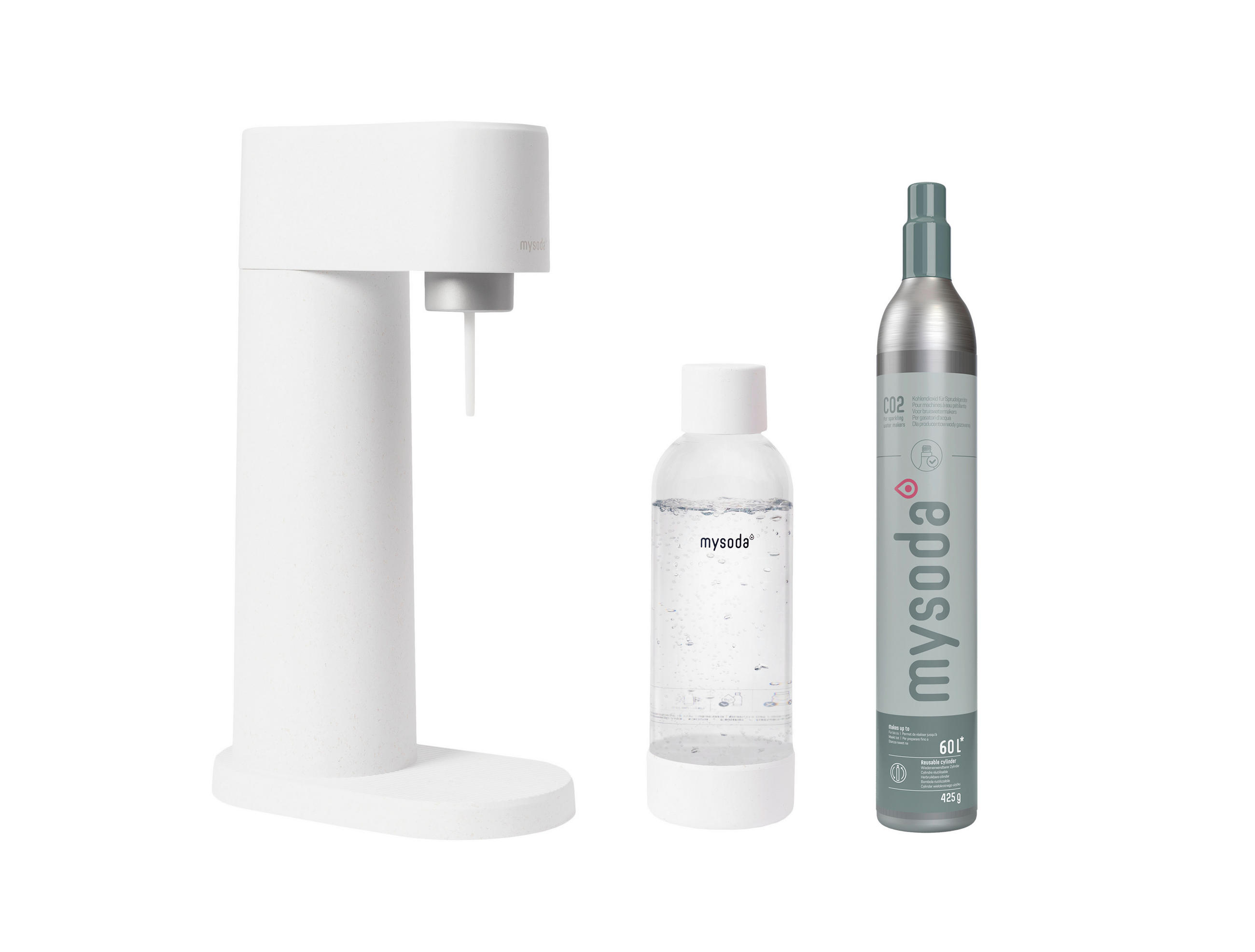 mysoda Wassersprudler Woody White Weiß 13x41x24.5 cm