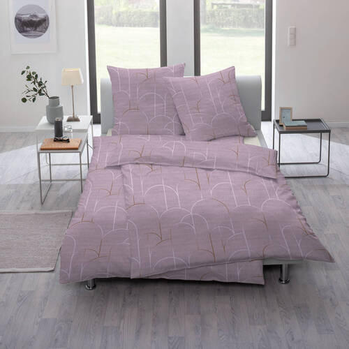 BETTWÄSCHE ATELIER Makosatin 155/220 cm  - Mauve, Design, Textil (155/220cm) - Estella