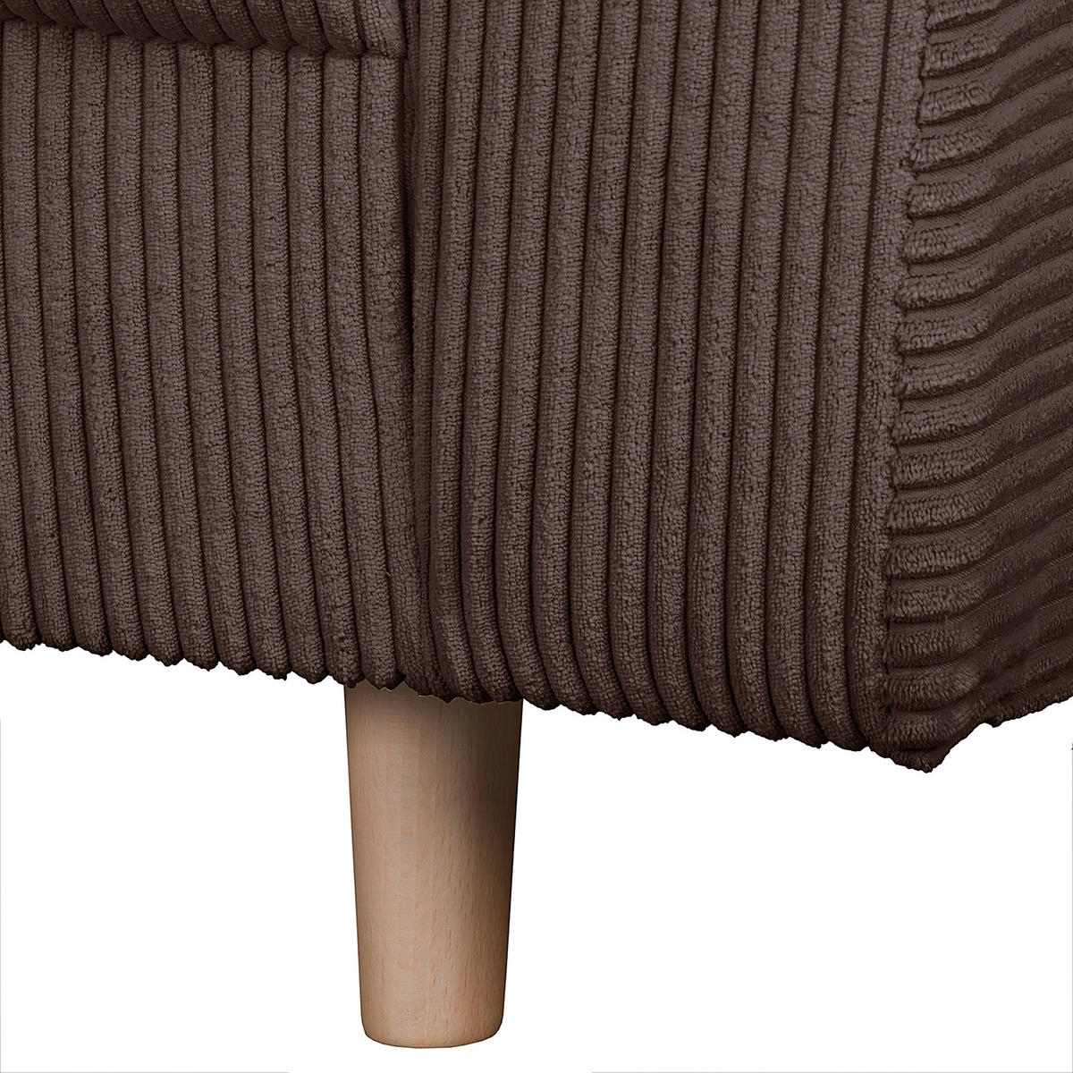ECKSOFA Ariella Braun Cord  - Naturfarben/Braun, Design, Holz/Textil (161/231cm) - Livetastic