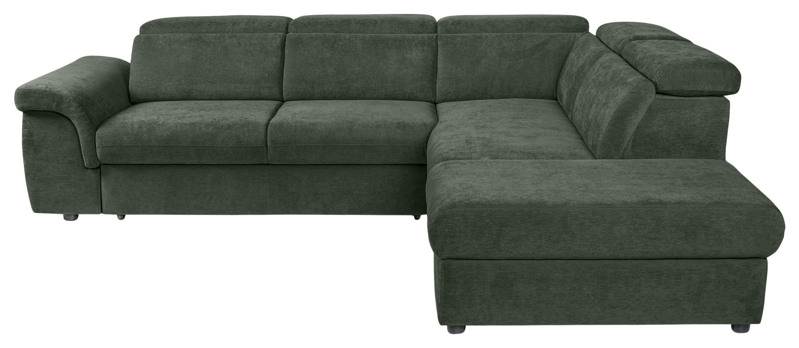 ECKSOFA Dunkelgrün Flachgewebe  - Dunkelgrün/Schwarz, KONVENTIONELL, Kunststoff/Textil (280/235cm) - Carryhome
