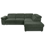 ECKSOFA Dunkelgrün Flachgewebe  - Dunkelgrün/Schwarz, KONVENTIONELL, Kunststoff/Textil (280/235cm) - Carryhome