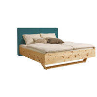BETT 200/200 cm  in Zirbelkieferfarben, Petrol  - Zirbelkieferfarben/Petrol, Natur, Holz/Textil (200/200cm) - Valnatura