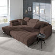 ECKSOFA in Mikrofaser Hellbraun  - Chromfarben/Hellbraun, Design, Textil/Metall (207/301cm) - Xora