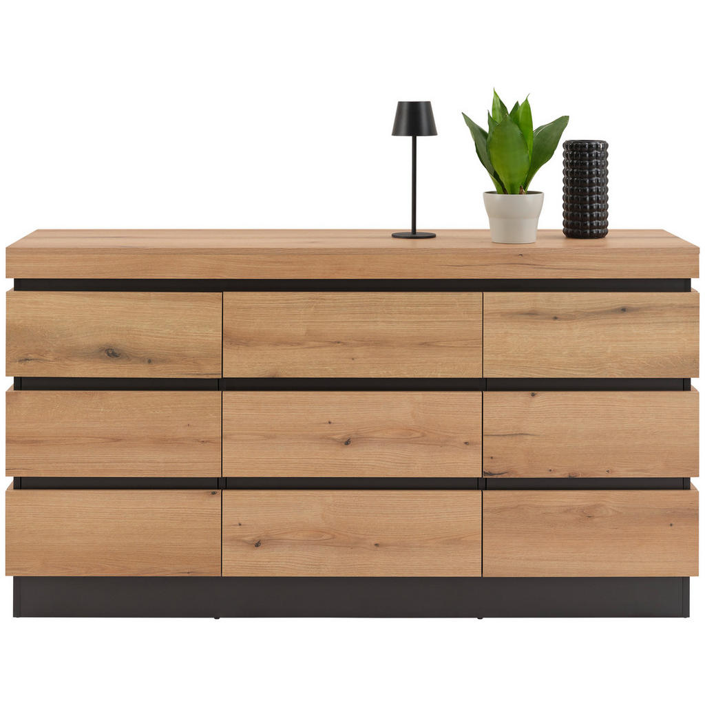 Sideboard Grifflos 160,8cm Corte Grau/eiche Dekor