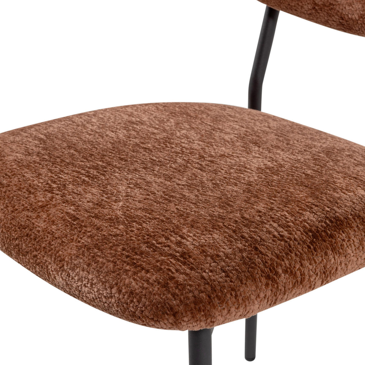 STUHL-SET 2 Stück  in Eisen Chenille  - Schwarz/Braun, MODERN, Textil/Metall (47/79/53cm) - Livetastic