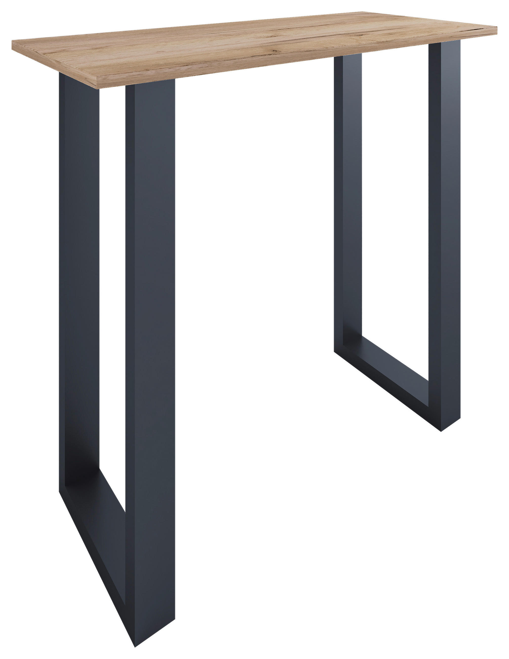 BARTISCH rechteckig Schwarz, Honig  - Schwarz/Honig, KONVENTIONELL, Holzwerkstoff/Metall (110/50/102cm)