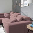 ECKSOFA in Mikrofaser Rosa  - Chromfarben/Rosa, Design, Textil/Metall (207/301cm) - Xora