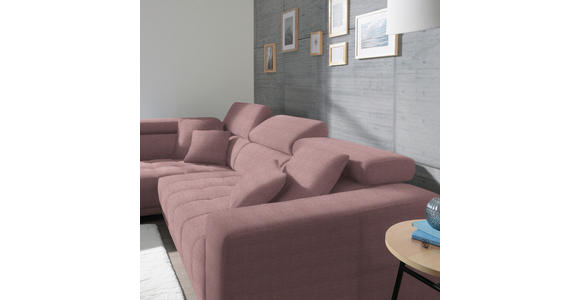 ECKSOFA in Mikrofaser Rosa  - Chromfarben/Rosa, Design, Textil/Metall (207/301cm) - Xora