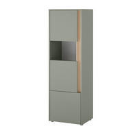 VITRINE  in Grün, Eichefarben  - Eichefarben/Schwarz, Design, Holzwerkstoff/Kunststoff (50/157/40cm) - Modante