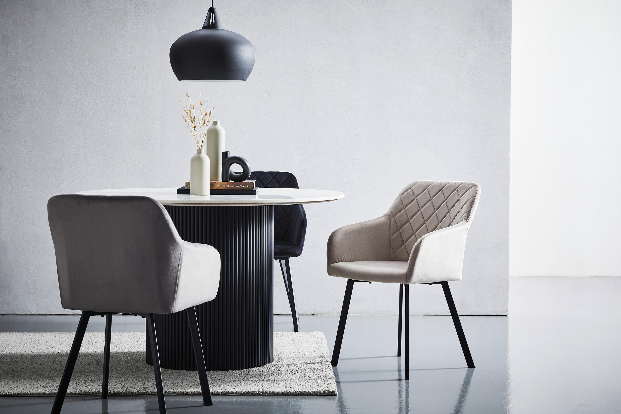 Thumbnail - Livetastic Armlehnstuhl, Grau, Holz, Metall, Textil, Pappel, Sperrholz, eckig, 54x87x64 cm, Esszimmer, Stühle, Esszimmer...