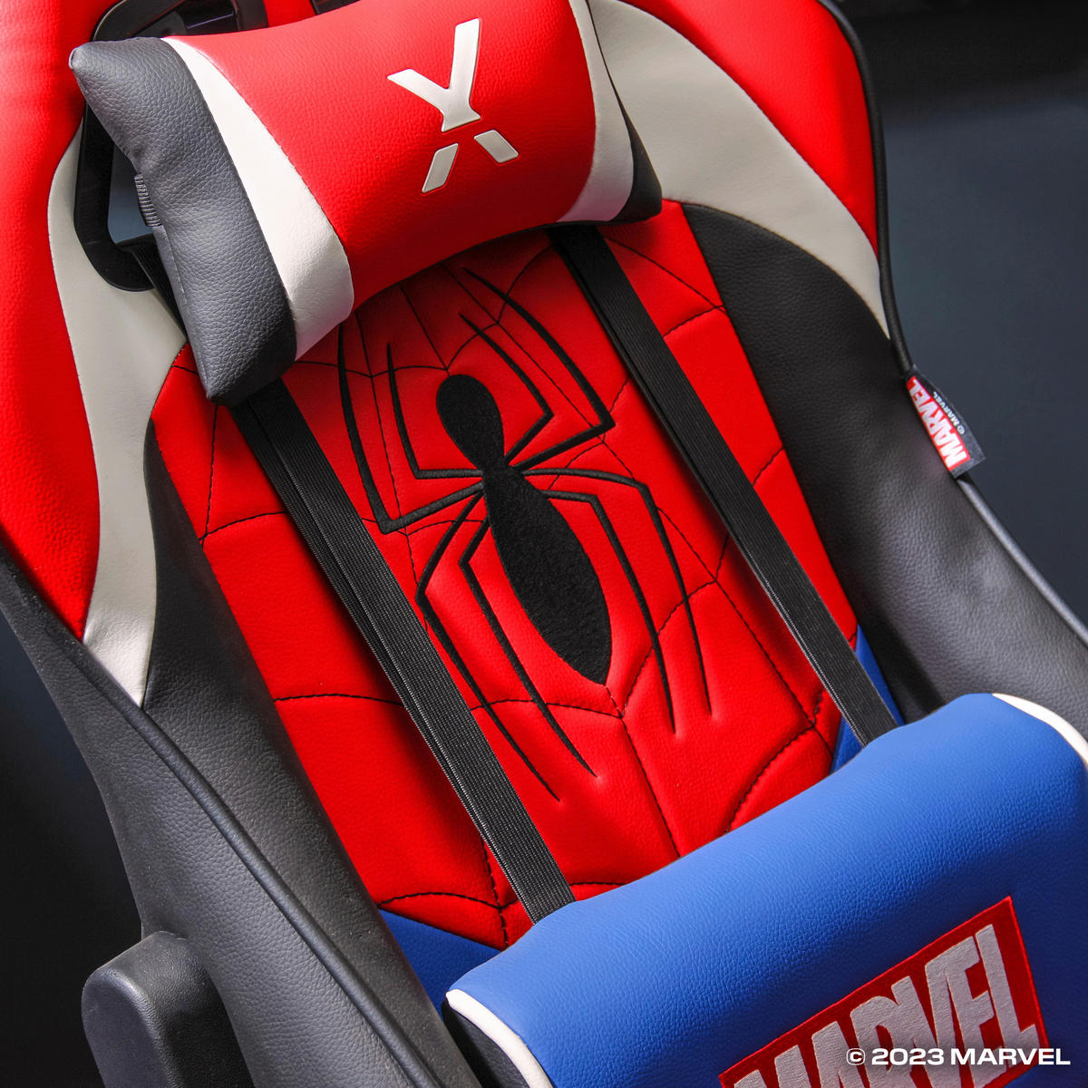 GAMINGSTUHL Rot, Schwarz, Weiß, Royalblau Kunststoff, Leder, Stein   - Blau/Royalblau, MODERN, Leder/Kunststoff (55/113-117/62,5cm) - X Rocker