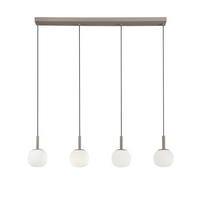 PENDELLEUCHTE Luce Ambiente e Design 114/3/200 cm   - Weiß Hochglanz/Beigebraun, Trend, Glas/Metall (114/3/200cm)