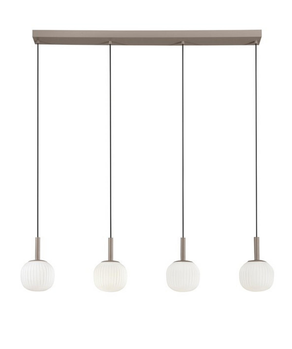 PENDELLEUCHTE Luce Ambiente e Design 114/3/200 cm   - Weiß Hochglanz/Beigebraun, Trend, Glas/Metall (114/3/200cm)