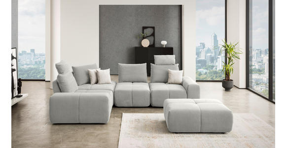ECKSOFA in Velours Greige 236/326 cm - Greige/Schwarz, Design, Kunststoff/Textil (236/326cm) - Xora