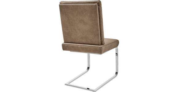 SCHWINGSTUHL in Stahl Mikrofaser - Taupe/Chromfarben, Design, Textil/Metall (46/92/60cm) - Dieter Knoll