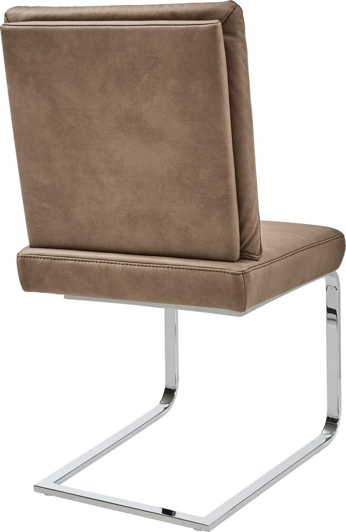 SCHWINGSTUHL  in Stahl Mikrofaser  - Taupe/Chromfarben, Design, Textil/Metall (46/92/60cm) - Dieter Knoll