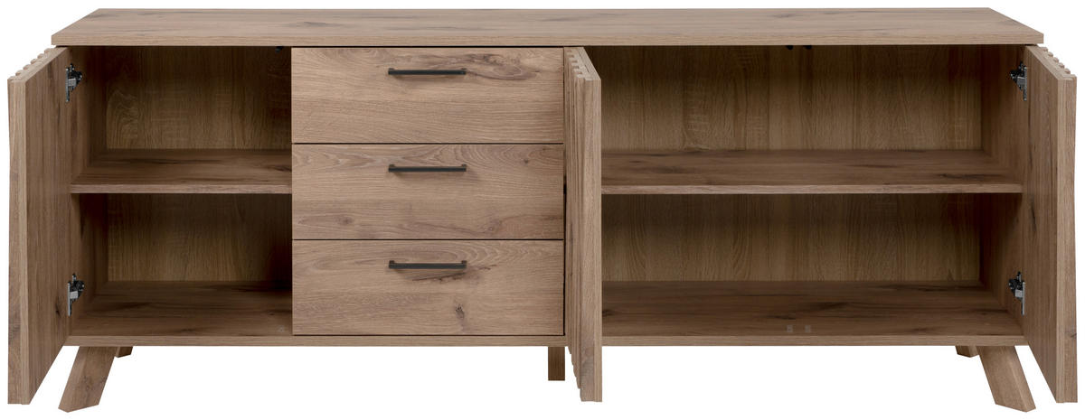 SIDEBOARD  in 175/67,8/40 cm  - Eichefarben, LIFESTYLE, Holzwerkstoff/Metall (175/67,8/40cm) - MID.YOU