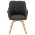 ARMLEHNSTUHL  in Mikrofaser  - Eichefarben/Grau, Design, Holz/Textil (57/91/64cm) - Xora