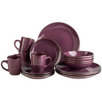 KOMBISERVICE Lila Metallic Rim 16-teilig 4 Personen  - Lila, Basics, Keramik - Mäser