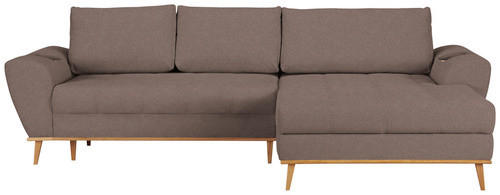ECKSOFA Taupe Webstoff  - Taupe/Eichefarben, Design, Holz/Textil (282/175cm) - Carryhome