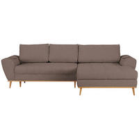 ECKSOFA in Webstoff Taupe  - Taupe/Eichefarben, Design, Holz/Textil (282/175cm) - Carryhome