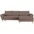 ECKSOFA in Webstoff Taupe  - Taupe/Eichefarben, Design, Holz/Textil (282/175cm) - Carryhome