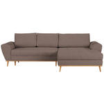 ECKSOFA in Webstoff Taupe  - Taupe/Eichefarben, Design, Holz/Textil (282/175cm) - Carryhome