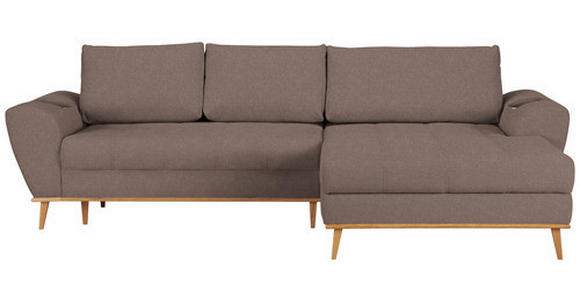 ECKSOFA in Webstoff Taupe  - Taupe/Eichefarben, Design, Holz/Textil (282/175cm) - Carryhome