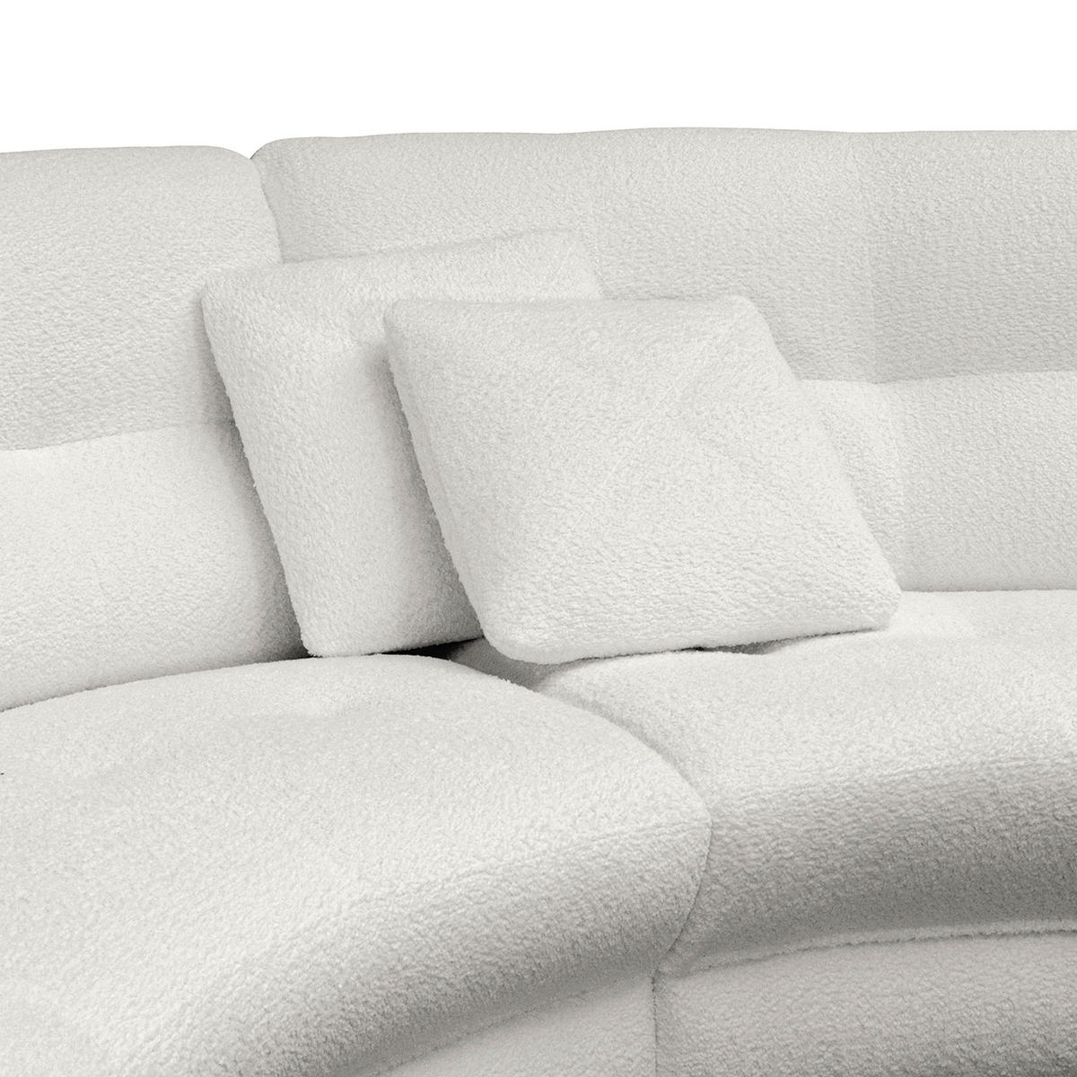ECKSOFA in Bouclé Hellgrau  - Weiss/Hellgrau, Design, Kunststoff/Textil (300/113cm) - Livetastic