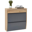 SCHUHKIPPER  in 92/95/31 cm  - Eichefarben/Anthrazit, Design, Holzwerkstoff/Metall (92/95/31cm) - Dieter Knoll