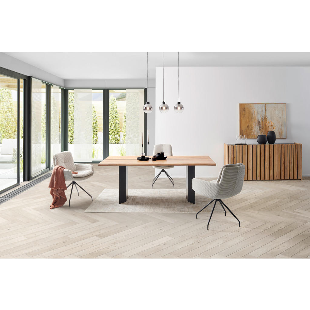 Thumbnail - Livetastic Esstisch Epoxidharz, Schwarz, Akazie, Holz, Metall, Akazie, vollmassiv, Holz, rechteckig, C-Form, 200x76x100 ...