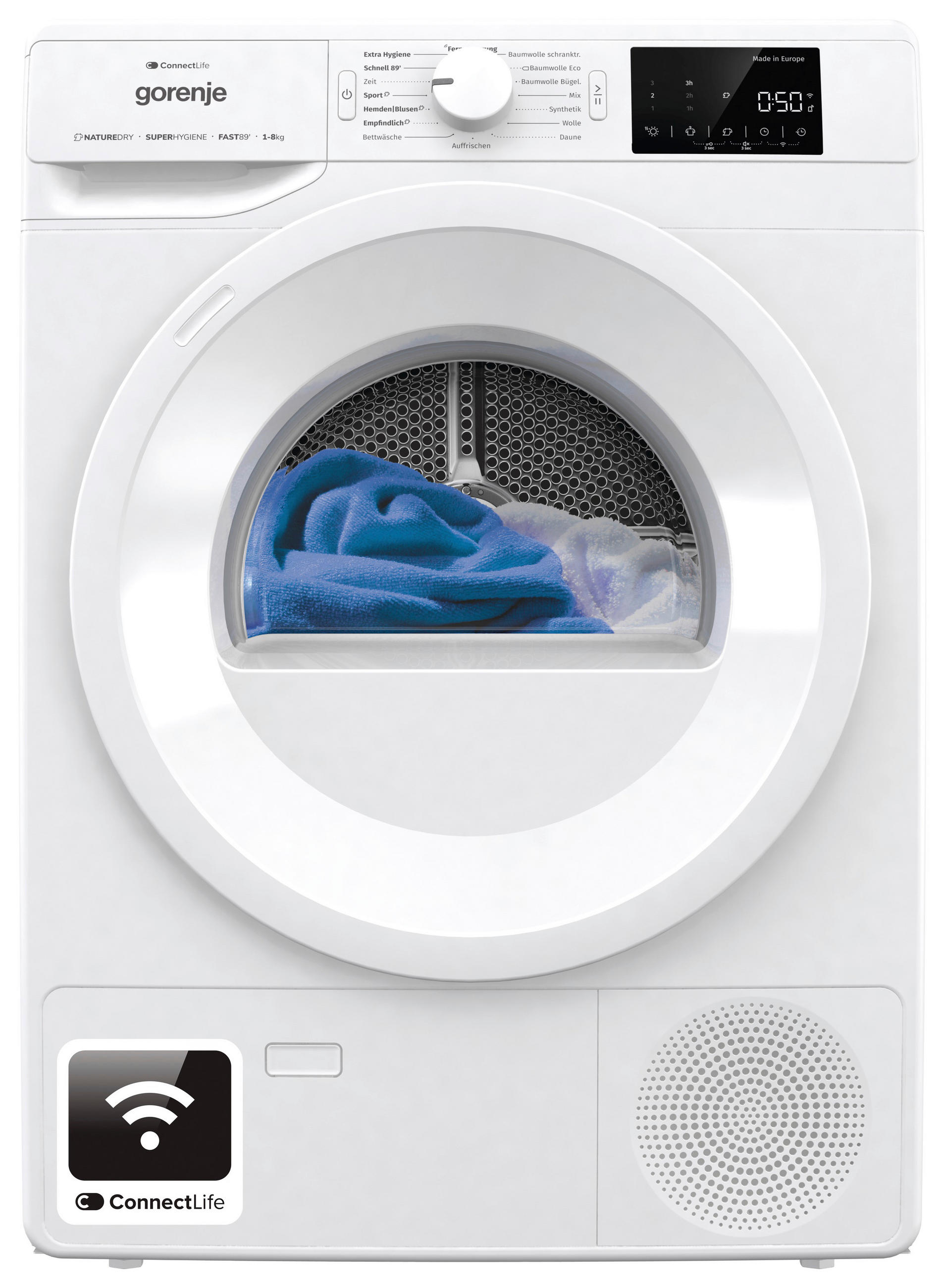 WÄRMEPUMPENTROCKNER DPNE83/GN  - Weiß, LIFESTYLE, Glas/Kunststoff (60/85/62,5cm) - Gorenje