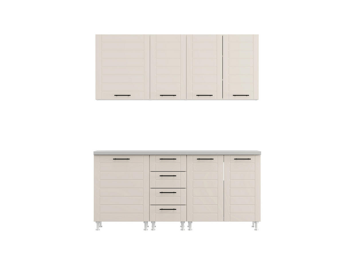 KONYHABLOKK GÉPEK NÉLKÜL  - fekete/homokszínű, Basics, faalapú anyag/fém - Carryhome