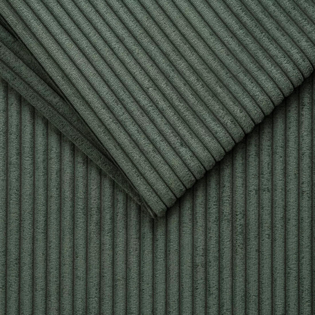 ECKSOFA in Cord Waldgrün  - Waldgrün/Schwarz, Design, Kunststoff/Textil (205/340cm) - Lomoco