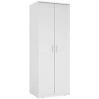KLEIDERSCHRANK 72/194/54 cm 2-türig Weiß  - Silberfarben/Weiß, Basics, Holzwerkstoff/Kunststoff (72/194/54cm) - Xora