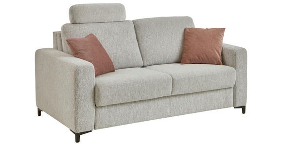 SCHLAFSOFA  in Webstoff Ecru  - Ecru/Schwarz, KONVENTIONELL, Textil/Metall (196/87/103cm) - Dieter Knoll