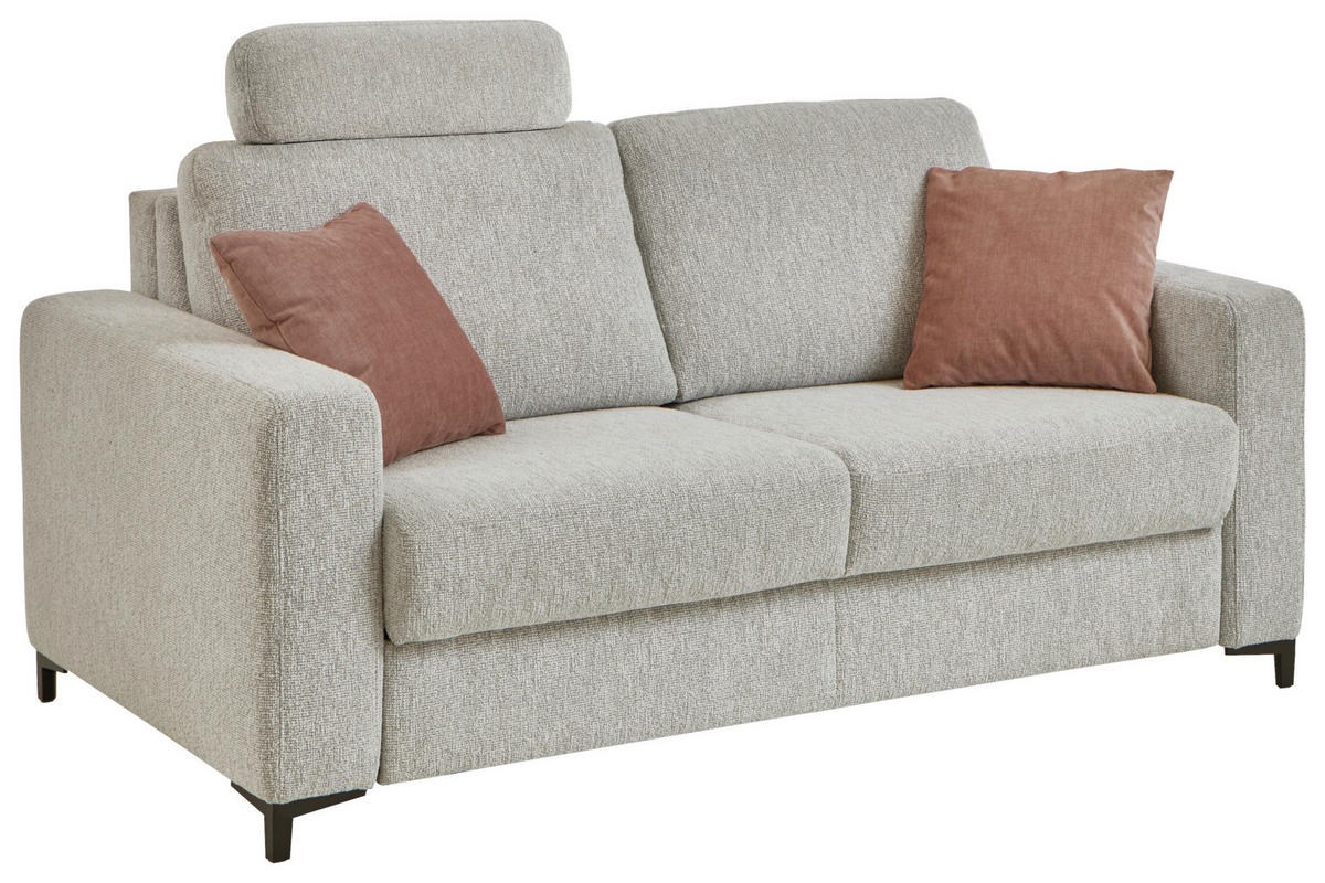 SCHLAFSOFA in Textil Ecru  - Ecru/Schwarz, Konventionell, Textil/Metall (196/87/103cm) - Dieter Knoll
