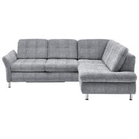 ECKSOFA in Webstoff Grau  242/210 cm  - Chromfarben/Grau, KONVENTIONELL, Textil/Metall (242/210cm) - Beldomo Style