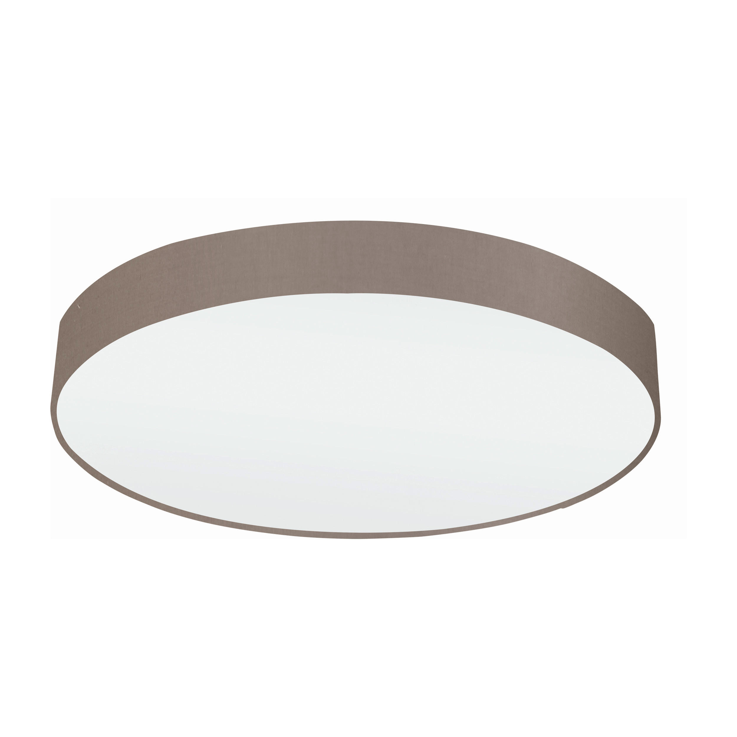 DECKENLEUCHTE  76/15 cm    - Taupe/Weiß, Design, Textil/Metall (76/15cm)