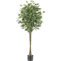 KUNSTPFLANZE Ficus Benjamina 125 cm  - Schwarz/Braun, Design, Kunststoff (125cm) - P & B