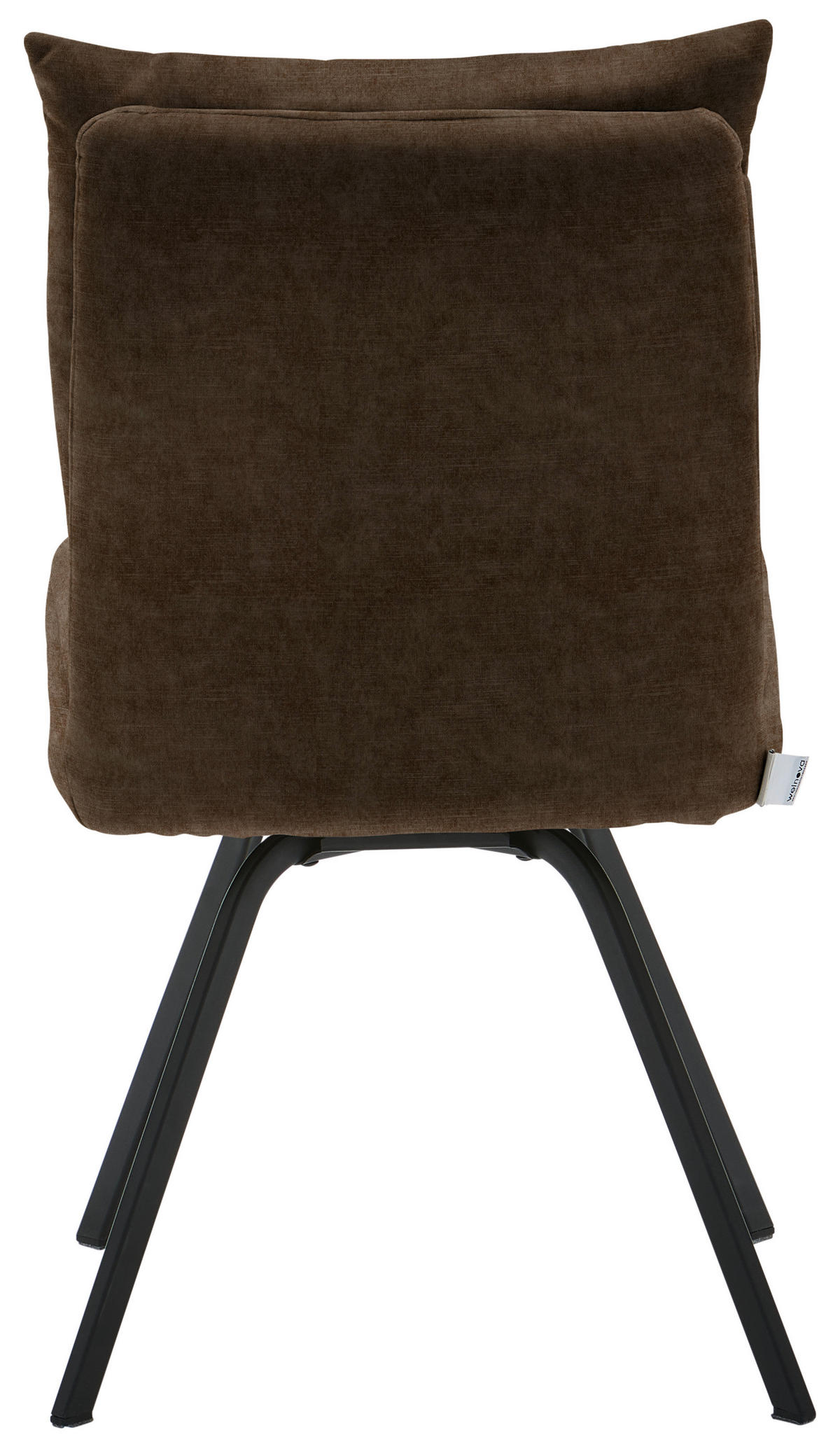 STUHL  in Velours Textil  - Dunkelbraun/Schwarz, Design, Textil/Metall (50/82/68cm) - Welnova