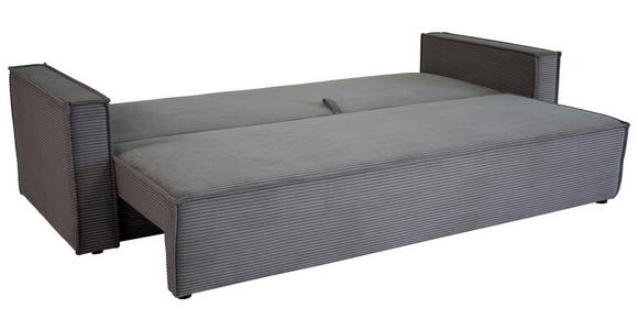 SCHLAFSOFA  mit Rücken echt, Armteil links, Armteil rechts Cord Anthrazit  - Anthrazit/Schwarz, Design, Textil (232/85/92cm) - Xora