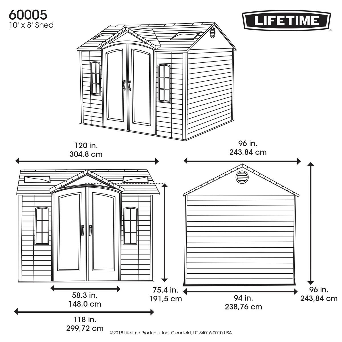 GERÄTEHAUS 305/244/244 cm  - Grau, Basics, Kunststoff (305/244/244cm)