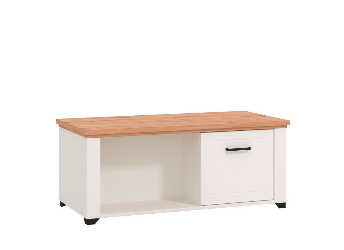 KONFERENČNÍ STOLEK, bílá, dub artisan, kompozitní dřevo, 115/48/56 cm - bílá/dub artisan, Basics, kompozitní dřevo (115/48/56cm) - Landscape