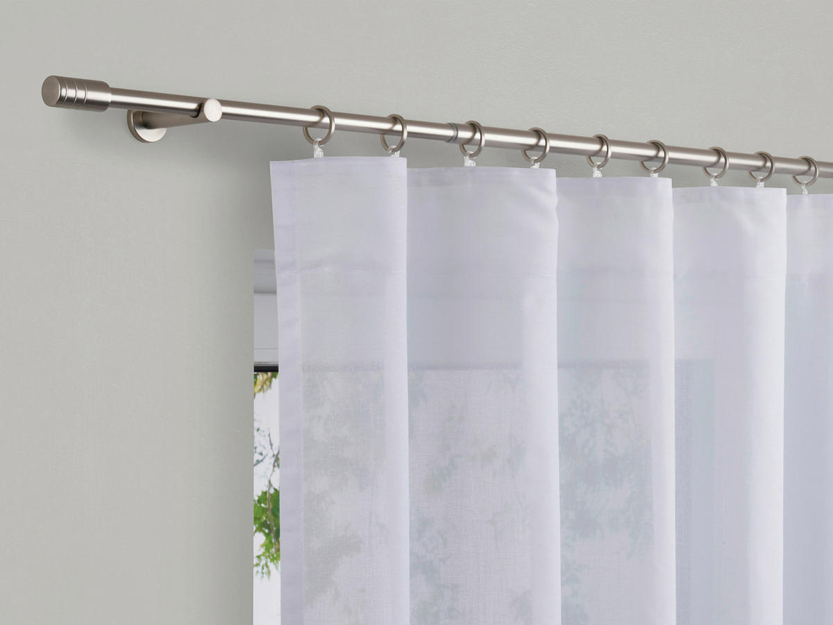 VORHANGSTANGENSET  160 cm  - Seidengrau, Basics, Metall (160cm)