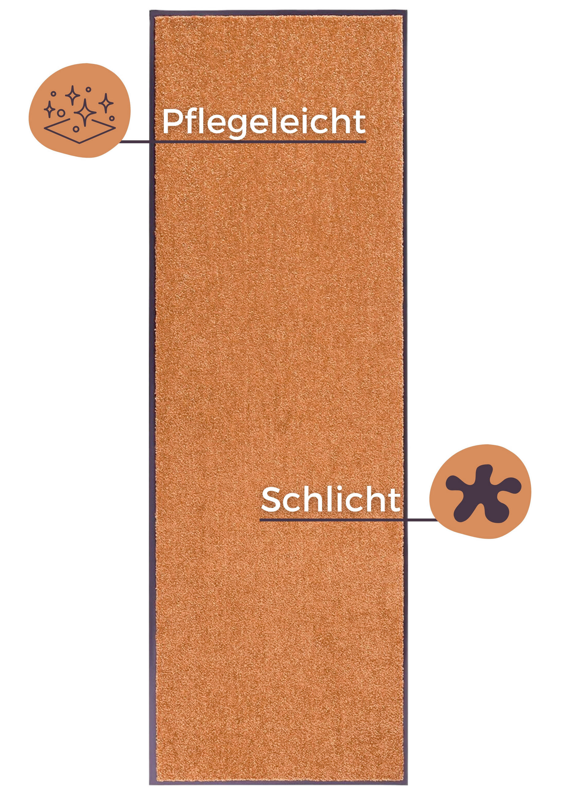 SCHMUTZFANGMATTE  60/180 cm  Dunkelorange  Uni  - Dunkelorange, Basics, Kunststoff/Textil (60/180cm) - Hanse Home