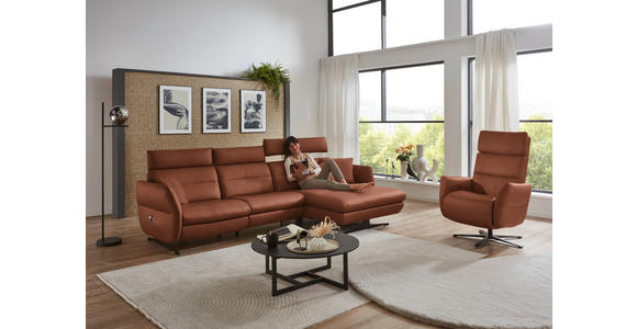 RELAXSESSEL in Leder Cognac  - Cognac/Schwarz, Design, Leder/Metall (82/119/85cm) - Dieter Knoll