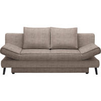 SCHLAFSOFA in Webstoff Taupe  - Taupe/Schwarz, Design, Textil/Metall (200/85/90cm) - Xora