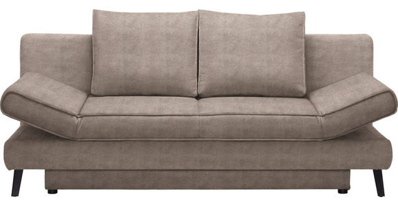 SCHLAFSOFA  in Webstoff Taupe  - Taupe/Schwarz, Design, Textil/Metall (200/85/90cm) - Xora